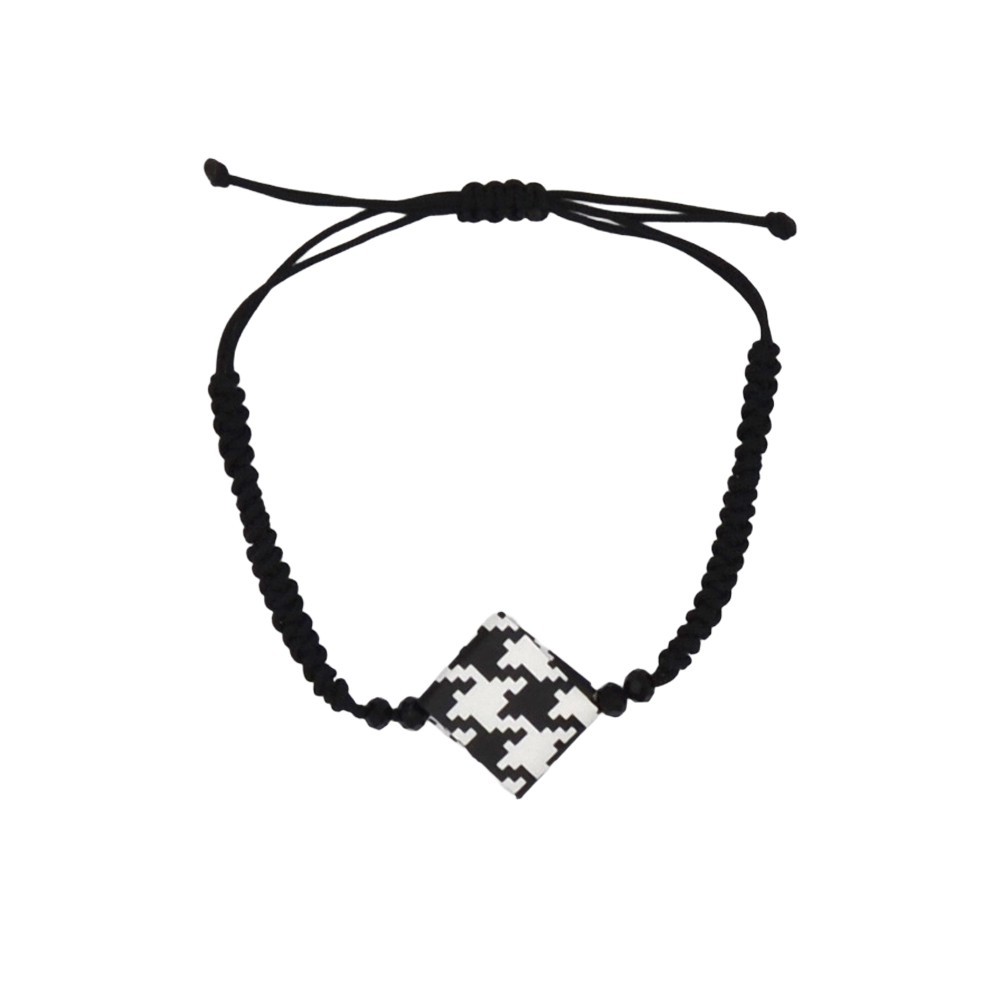 Classic Houndstooth Bracelet Made from Recycled Paper | Strambótica