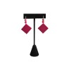 Long Pink Earrings Made of Recycled Paper, Silver, and Agate | Strambótica