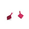 Long Pink Earrings Made of Recycled Paper, Silver, and Agate | Strambótica