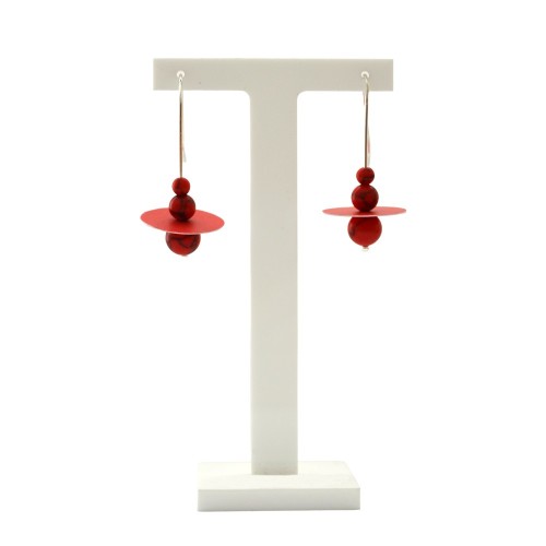 Red Water Lily Earring