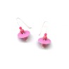 Pink Water Lily Earrings – Two-tone, recycled paper, and agates | Strambótica