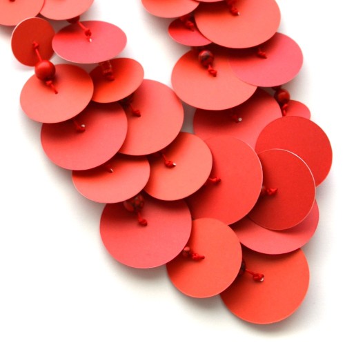 Red Water Lily Necklace – Handmade from Recycled Paper | Strambótica