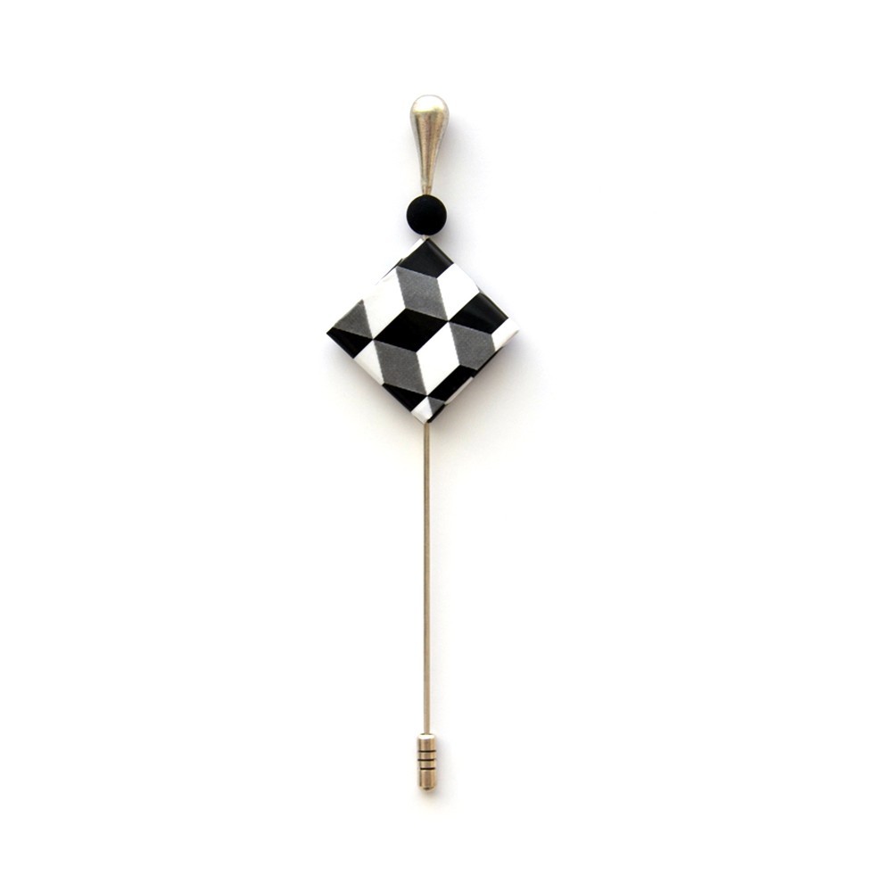 Recycled Paper Geometric Die-Cut Brooch | Strambótica