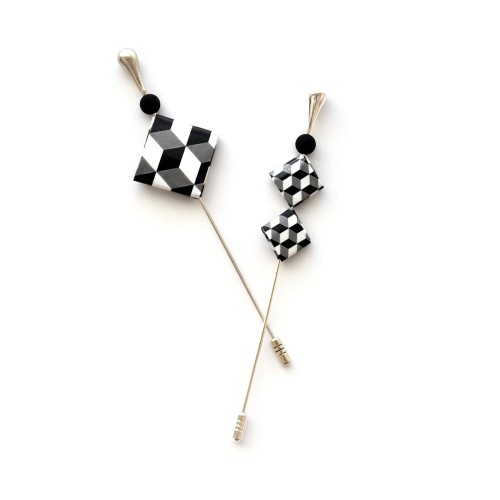 Recycled Paper Geometric Die-Cut Brooch | Strambótica
