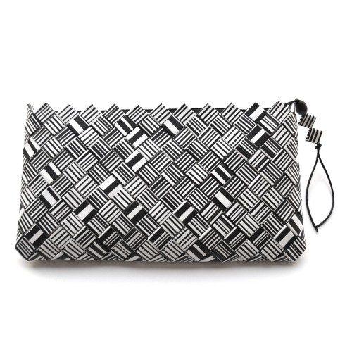 Clutch Compás – Estampado de rayas en papel reciclado | Strambótica
