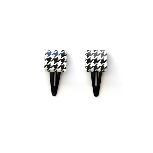 Handcrafted Houndstooth Hairpin, Recycled Paper, Pack of 2 | Strambótica