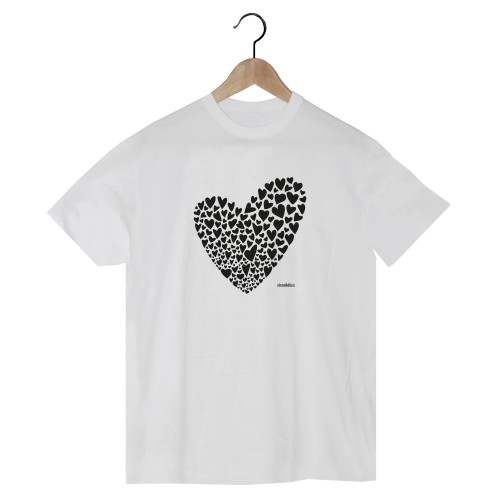 Valentina Men's T-Shirt – Heart Print on Organic Cotton | Strambótica