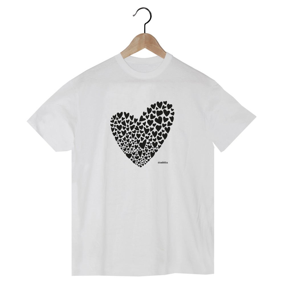 Valentina Men's T-Shirt – Heart Print on Organic Cotton | Strambótica