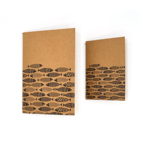 Handcrafted, Illustrated Fish Notebook Made from Recycled Paper | Strambótica