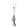 Collar porta gafas Cacao-Azul – Artesano y sostenible | Strambótica