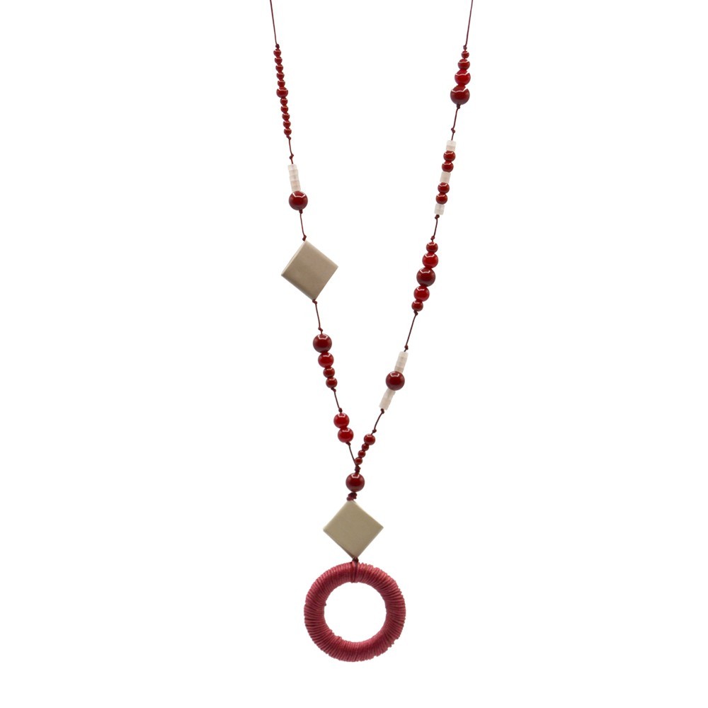 Red Glasses Necklace – Sustainable Handcrafted from Recycled Paper | Strambótica