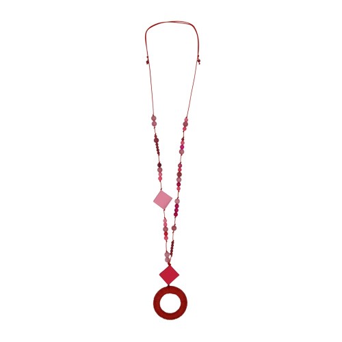 Red-Pink Glasses Necklace – Eco-Friendly, Handcrafted Design | Strambótica