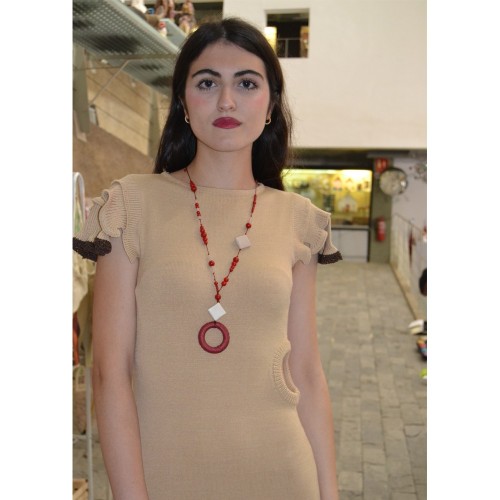 Red Glasses Necklace – Sustainable Handcrafted from Recycled Paper | Strambótica