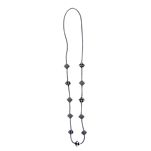 Collar hilo de seda Lunares – Estampado de lunares artesanal | Strambótica
