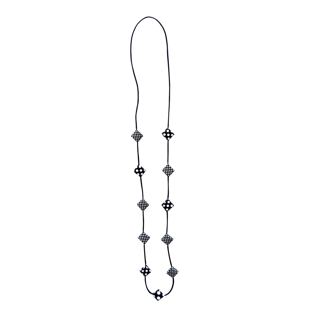 Collar hilo de seda Lunares – Estampado de lunares artesanal | Strambótica