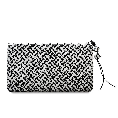 Clutch Duna – Blanco y negro en papel reciclado | Strambótica